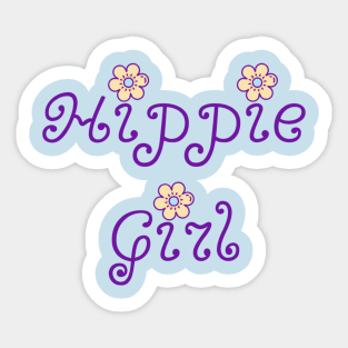 Hippie Girl, Bohemian, 70s, Hippie, Hippy, 60s, flower power, Hippie Art Sticker